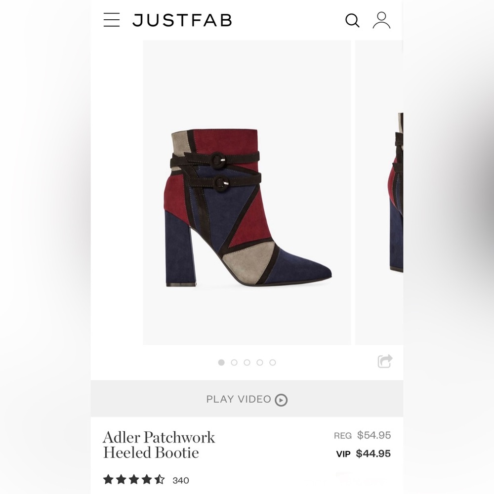 New in box JustFab Adler booties navy maroon grey multicolor size 7 new in box